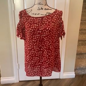 Banana Republic Red Floral Top